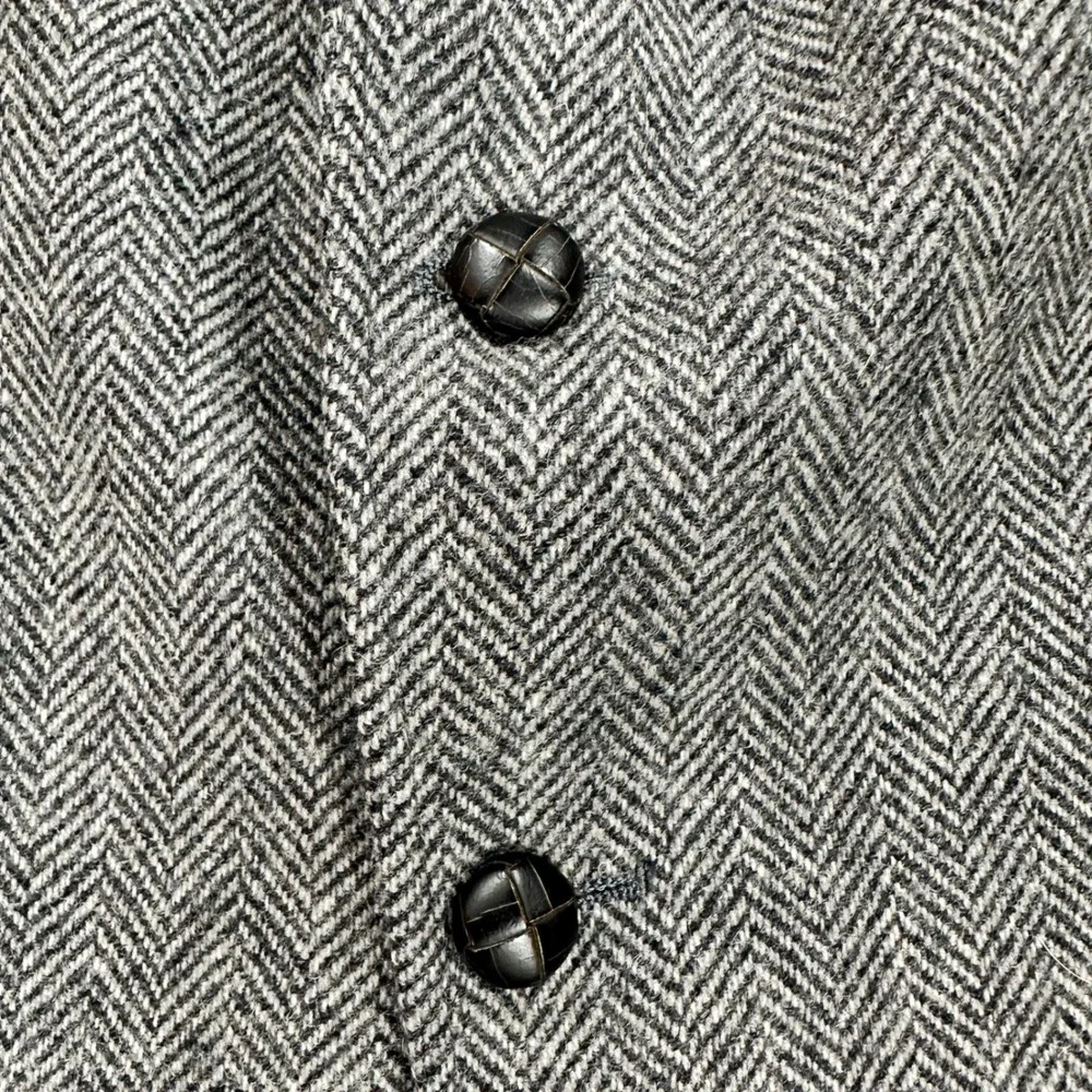 Adams Row Mens Grey Herringbone Wool Blazer Sport Coat Vintage Union Made USA